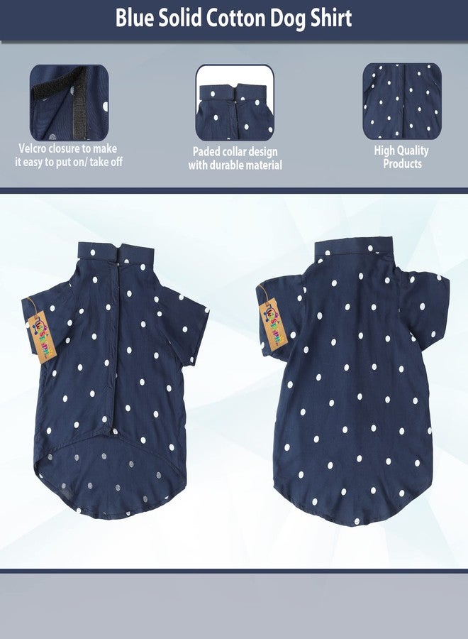 ويستيرن إرا قميص مطبوع عصري فائق النعومة من ويسترن إيرا، ملابس مريحة للغاية للكلاب، قميص قطني مطبوع يسمح بمرور الهواء، قميص خفيف الوزن لطيف لحيواناتك الأليفة (مقاس متوسط - 18 بوصة) (أزرق منقط) - Image 4